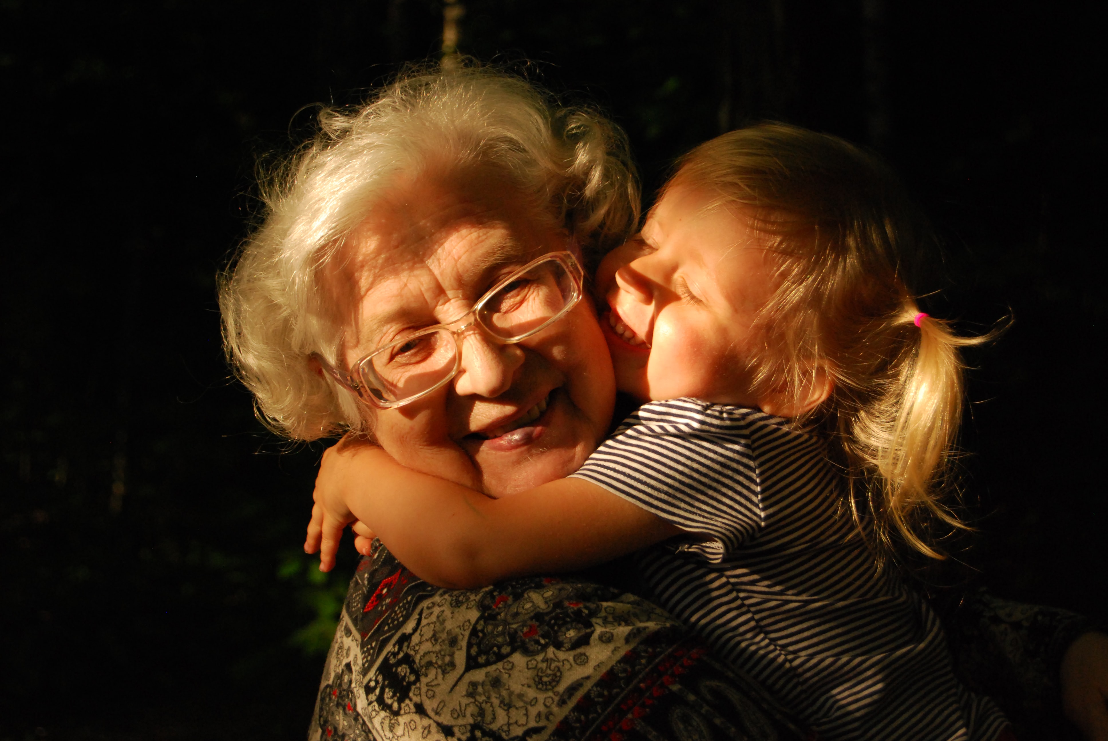 Grandmother embrace
